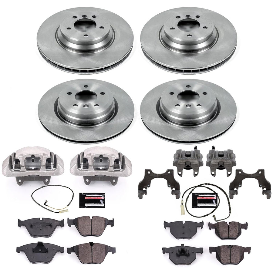 Power Stop KCOE5775 Autospeciality Front & Rear Brake Caliper Kit- Brake Rotors, Ceramic Brake Pads, Brake Calipers