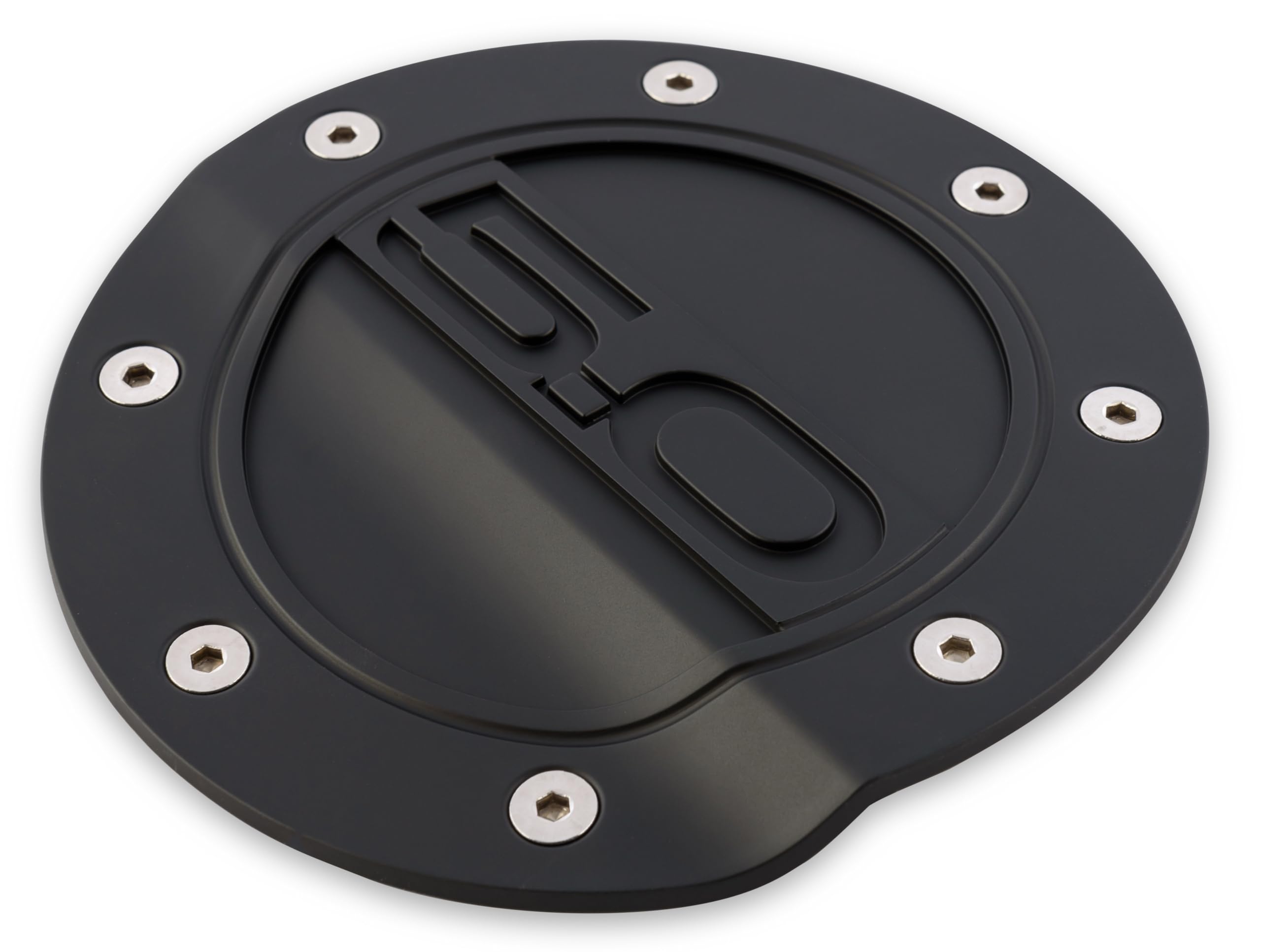 Drake Muscle Cars Fuel Door Comp Series with '5.0' Lettering in Satin Black Finish Compatible with 2015-2021 Ford Mustang, Model FR3Z-6640526-5A
