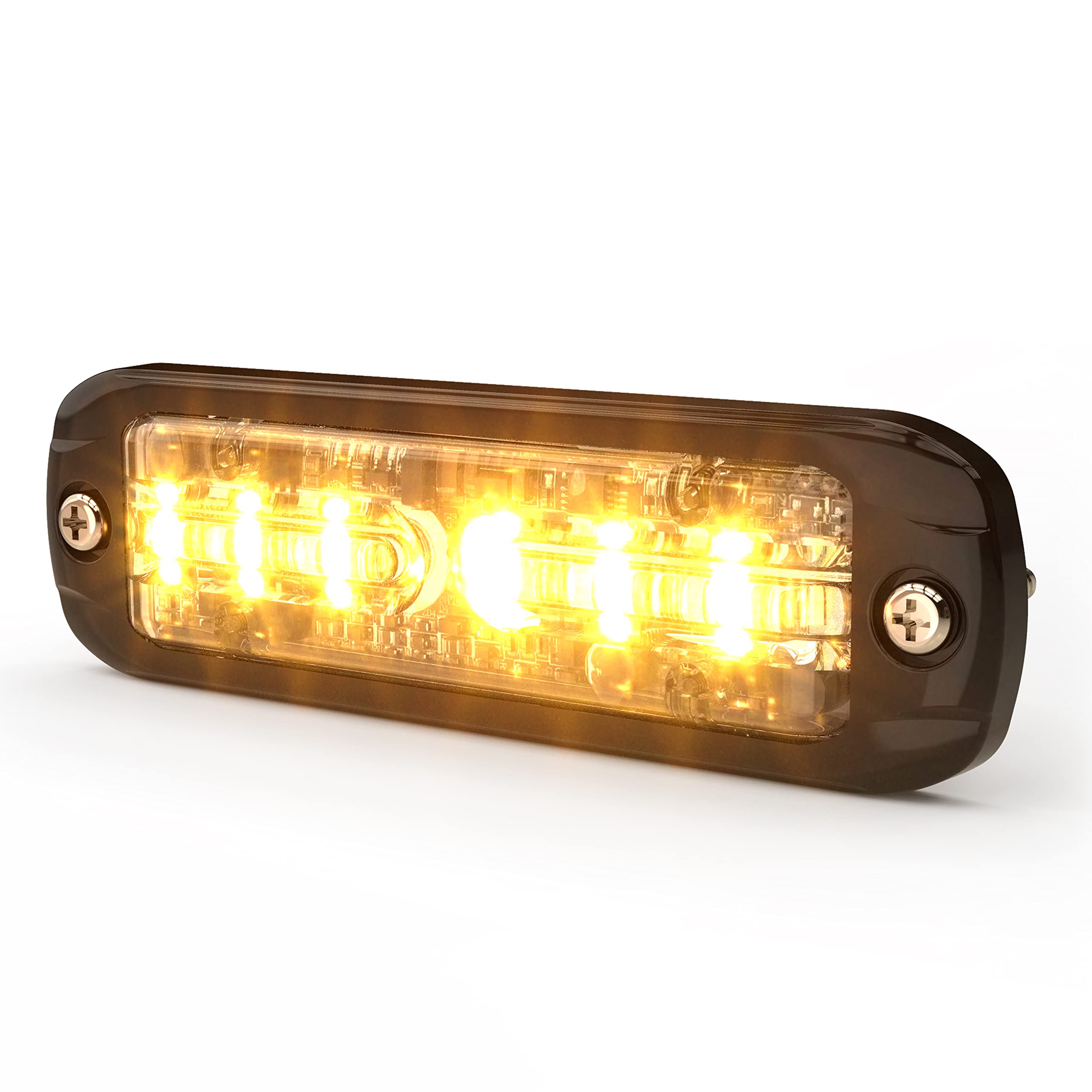 ECCO High-Intensity Amber White LEDs Directional 2 Bolt Mount 0.73 amps 12V 24V Waterproof Warning Light Construction Caution Lights for Truck off Road car Commercial Vehicles, 5 Year Warranty