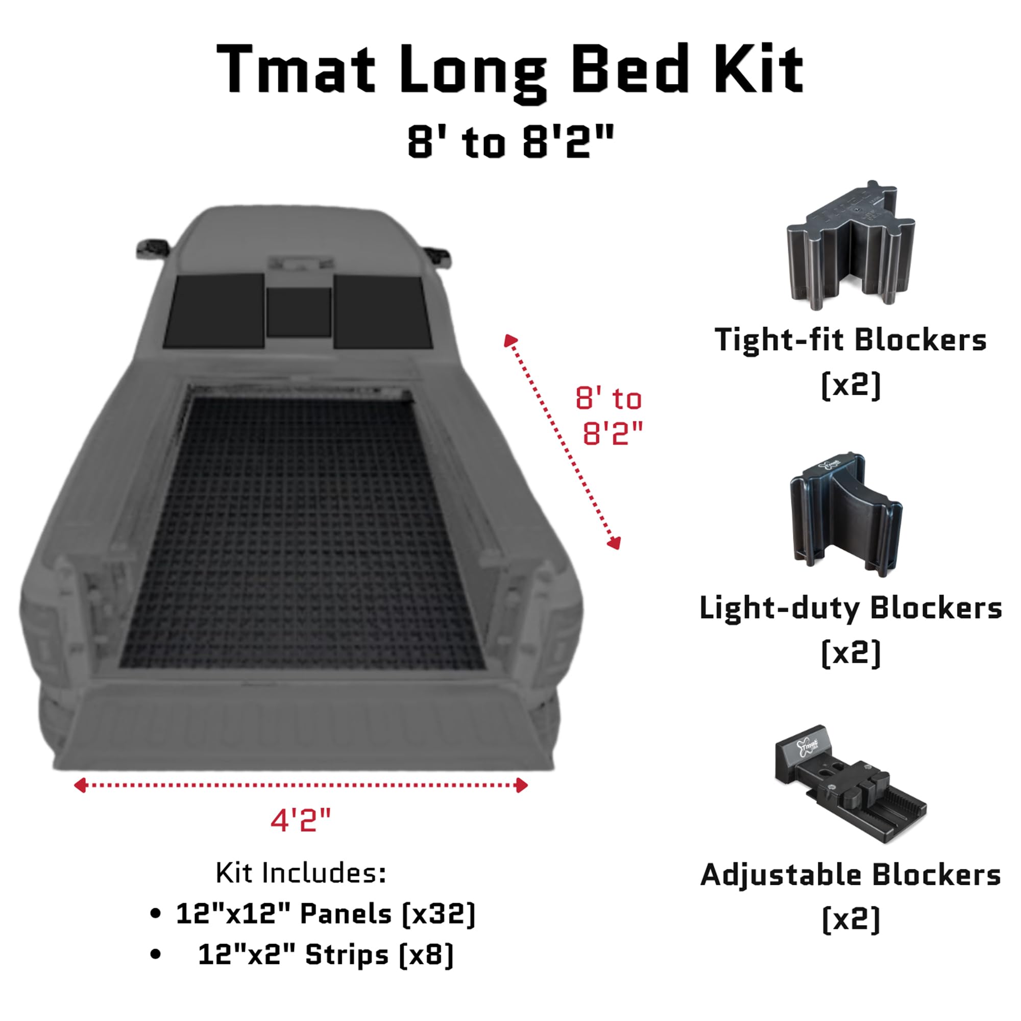 Truck Bed Organizer Tmat Storage System Slide Out Mat (Universal Fit for Long Beds 8' to 8'2")