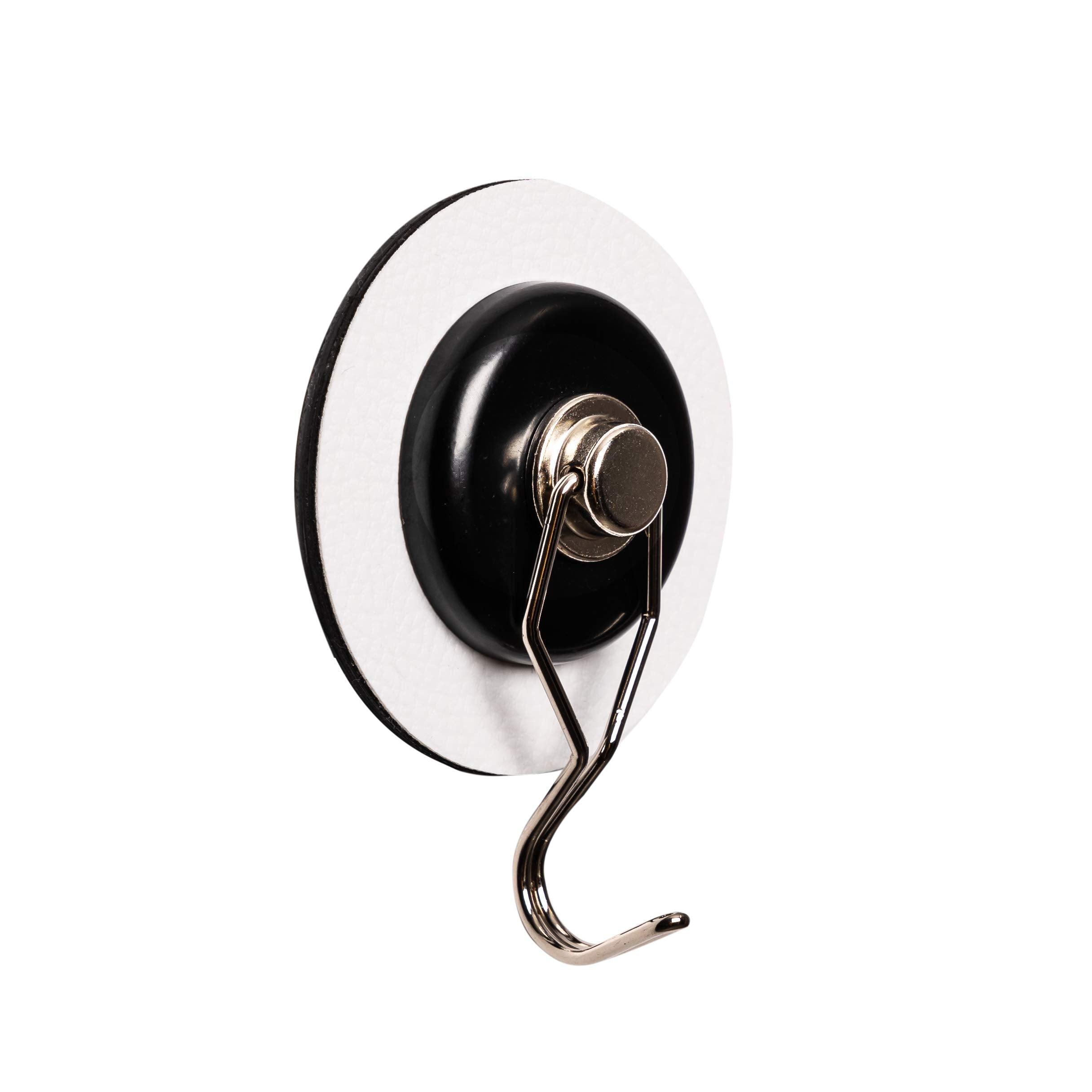 silwy® The One Magnetic Hook with White Metal Nano Gel Pad in 7.5 cm - No Drilling or Screwing Again - Flexible Use
