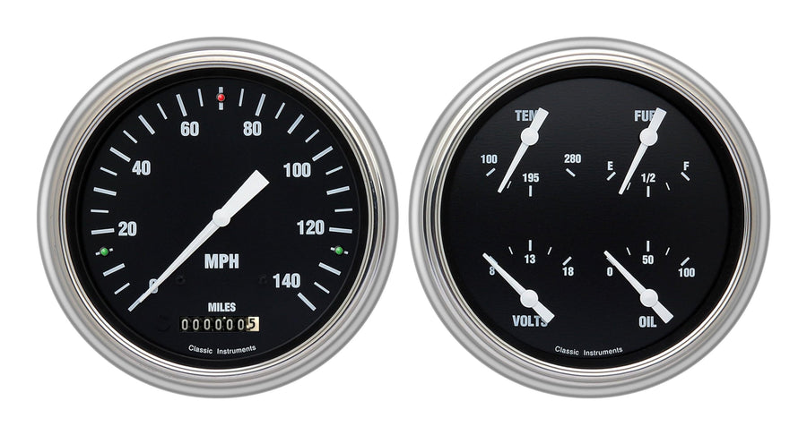 Classic Instruments 1951-1952 Chevy Car CH51HR52 Hot Rod 4 5/8" Speedometer & Quad Gauge - GM