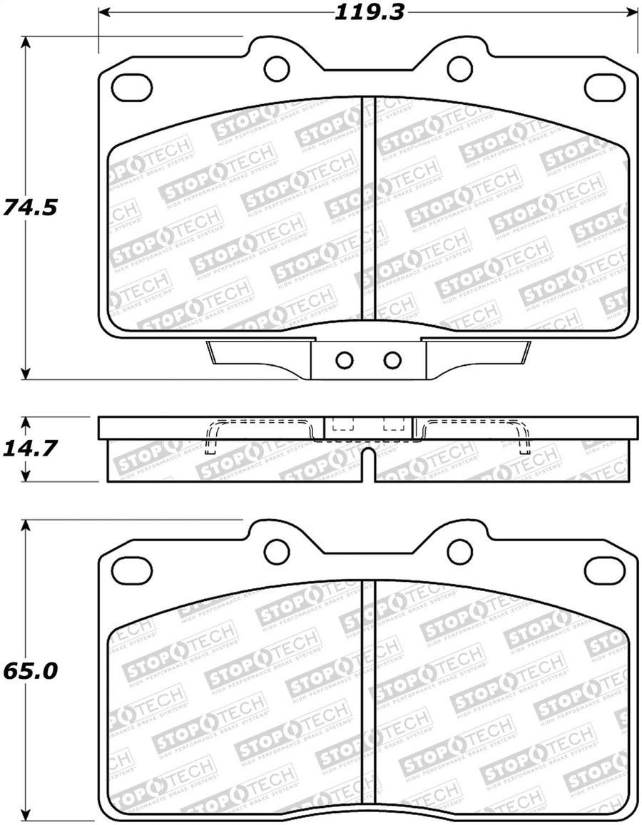 Front StopTech 308.05310 Brake Pads with Shims Street