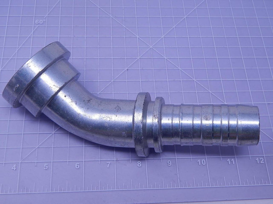 GlobalSpiral Couplings Gates 20GS-24FLH45M, Code 62 O-Ring Flange Heavy, Zinc Plated Carbon Steel, 6.93", 45° Bent Tube, 1 1/4" ID