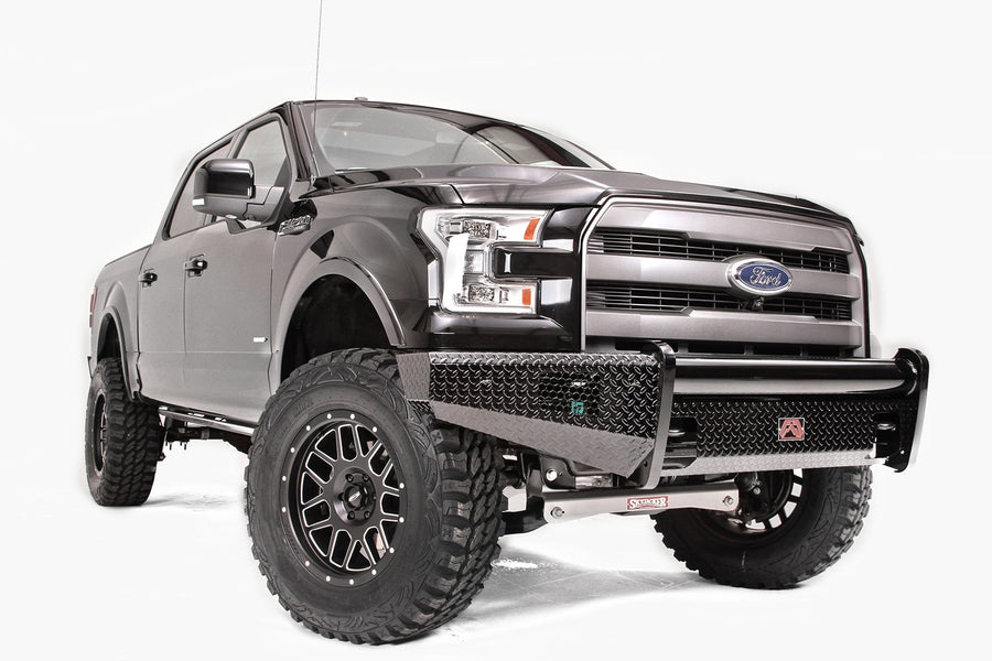 Fab Fours Black Steel Front Ranch Bumper FF09-K1961-1 2 Stage Black Powder Coated w/o Grill Guard Incl. Light Cut-Outs