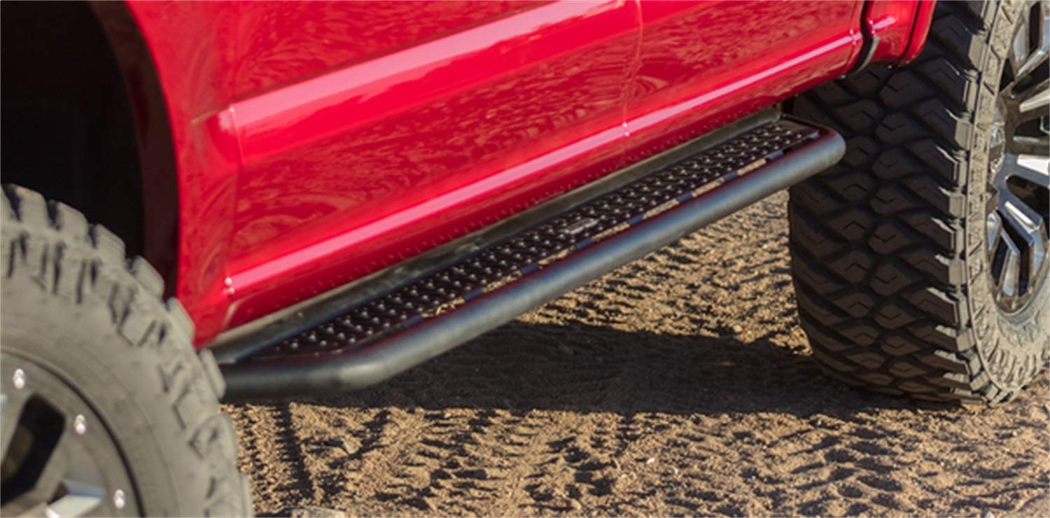 Dominator Xtreme Go Rhino D6 Sidestep & Brackets | Mild Steel, Textured Black | D64156T | Fits 2015-2024 Ford F-150 Super Cab Pickup; 2017-2020 Ford F-150 Raptor Super Cab Pickup