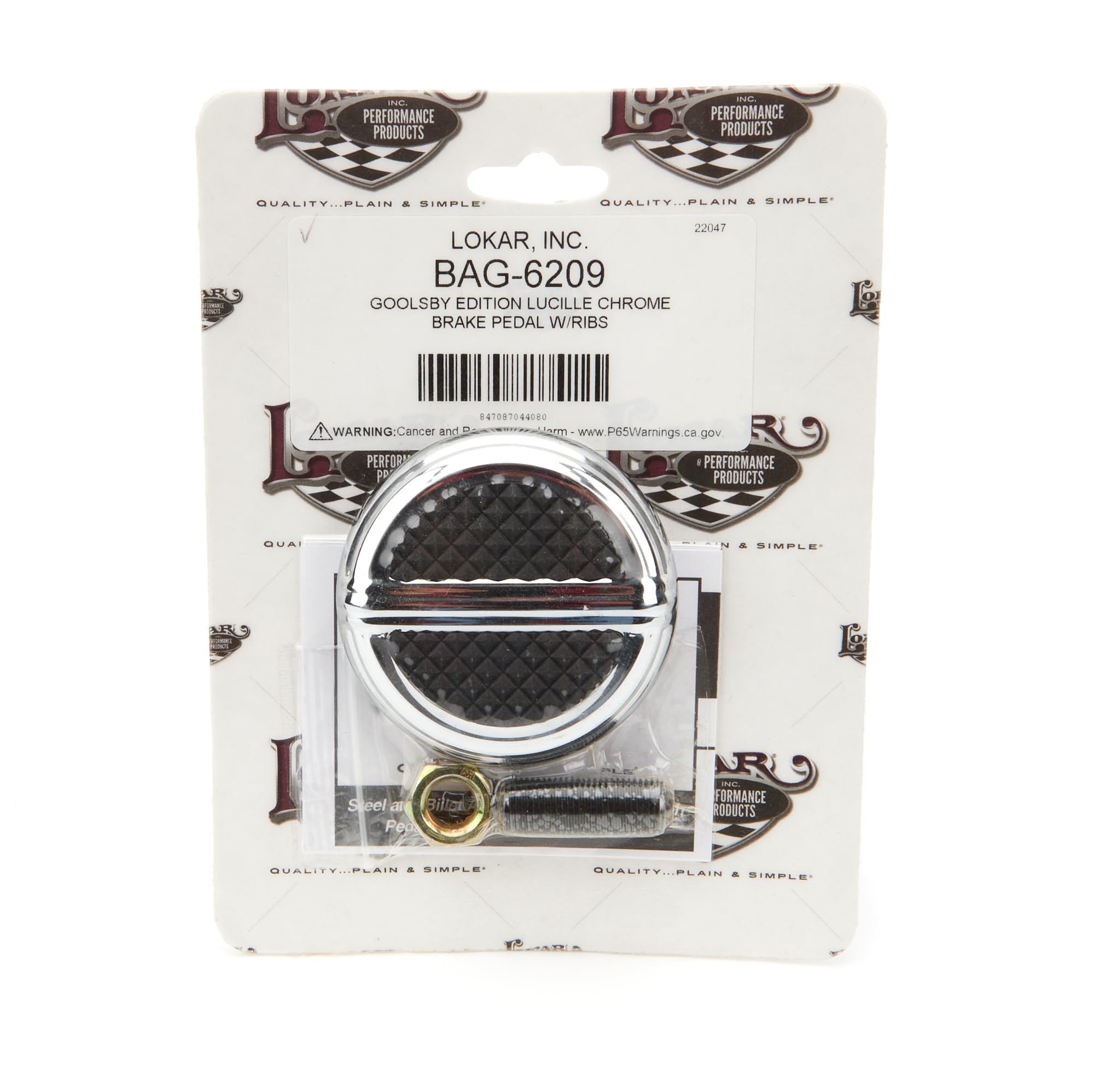 BAG-6209 Lokar Performance Products Goolsby Edition Lucille Chrome Brake Pedal W/Ribs