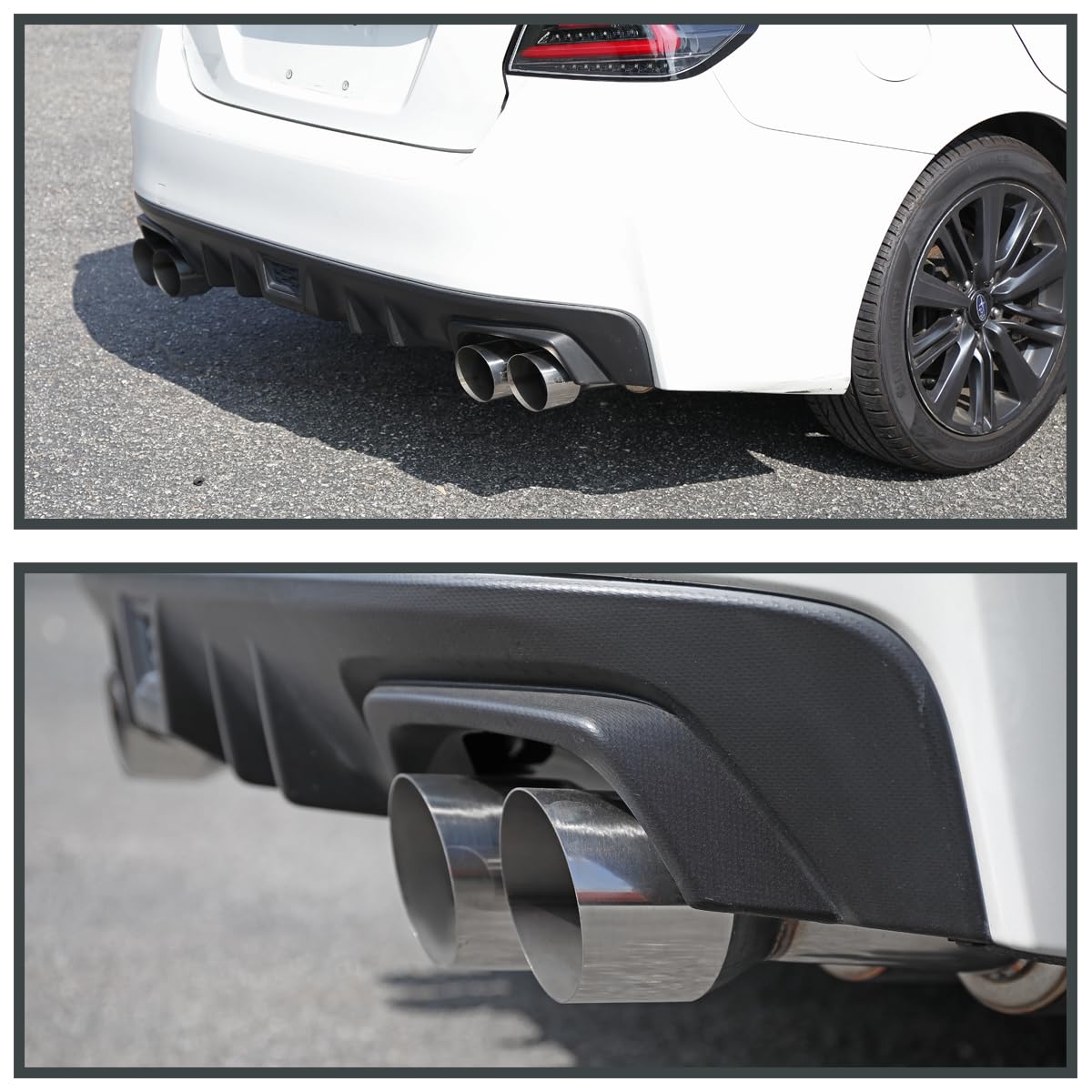 4" Spec-D Tuning Stainless Steel Quad Tip Catback Exhaust System Compatible with 2015-2021 Subaru WRX STI