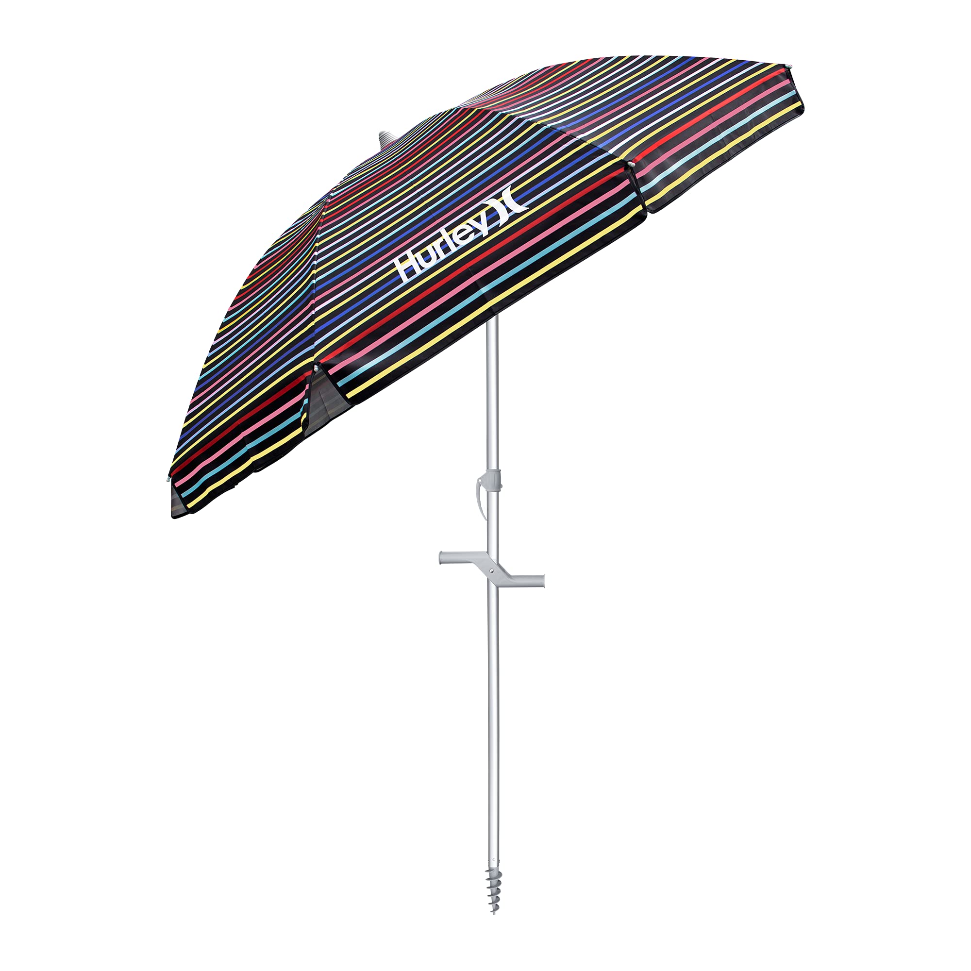 7' Hurley Beach Umbrella, Venice Mod Black