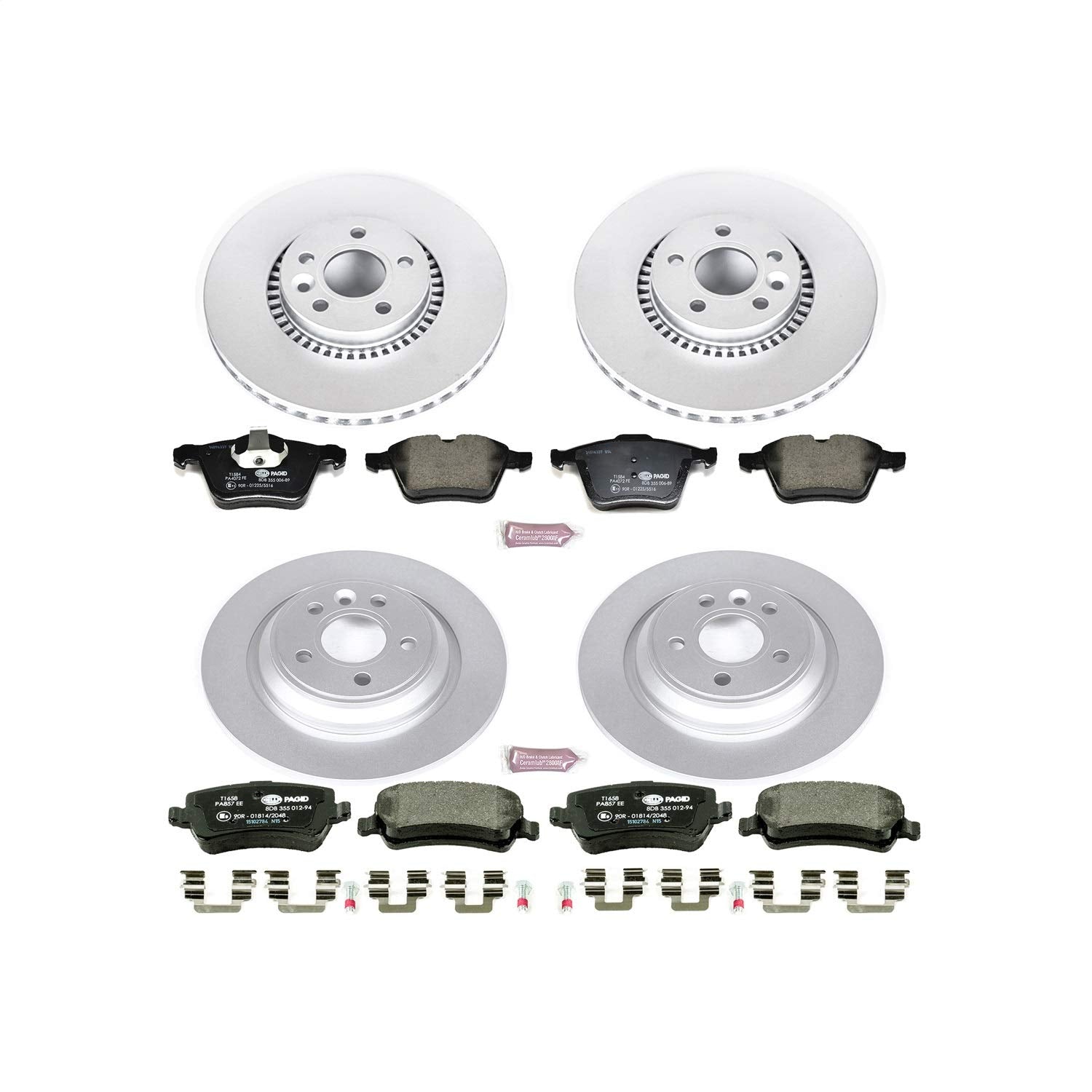 Power Stop ESK5615 Euro-Stop Brake Kit Front and Rear For Volvo S60 2011-2014, Volvo S80 2007-2014 [Model Specific]
