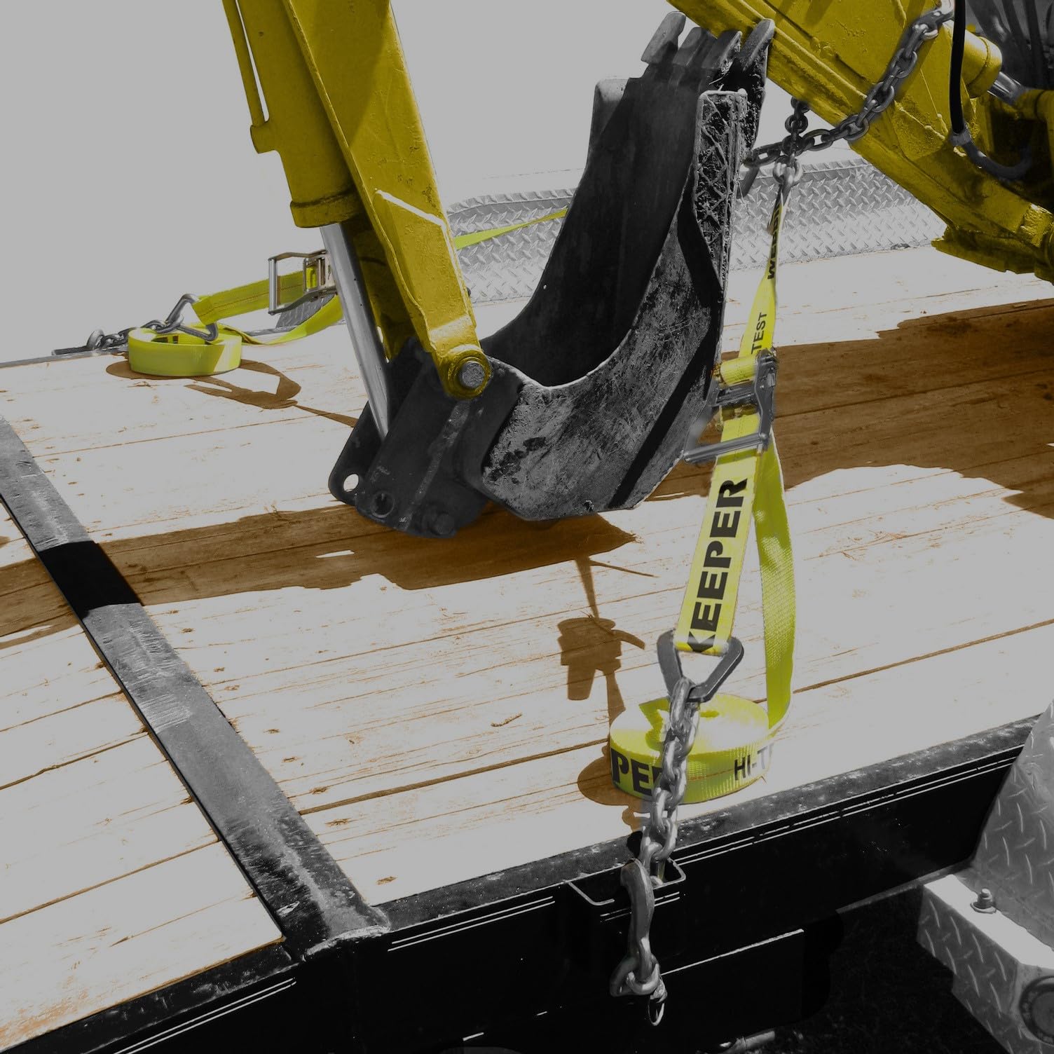 2" x 27' Keeper Heavy Duty Ratchet Tie-Down with Chain End and Grab Hook - 3,333 lbs. Working Load Limit and 10,000 lbs. Break Strength