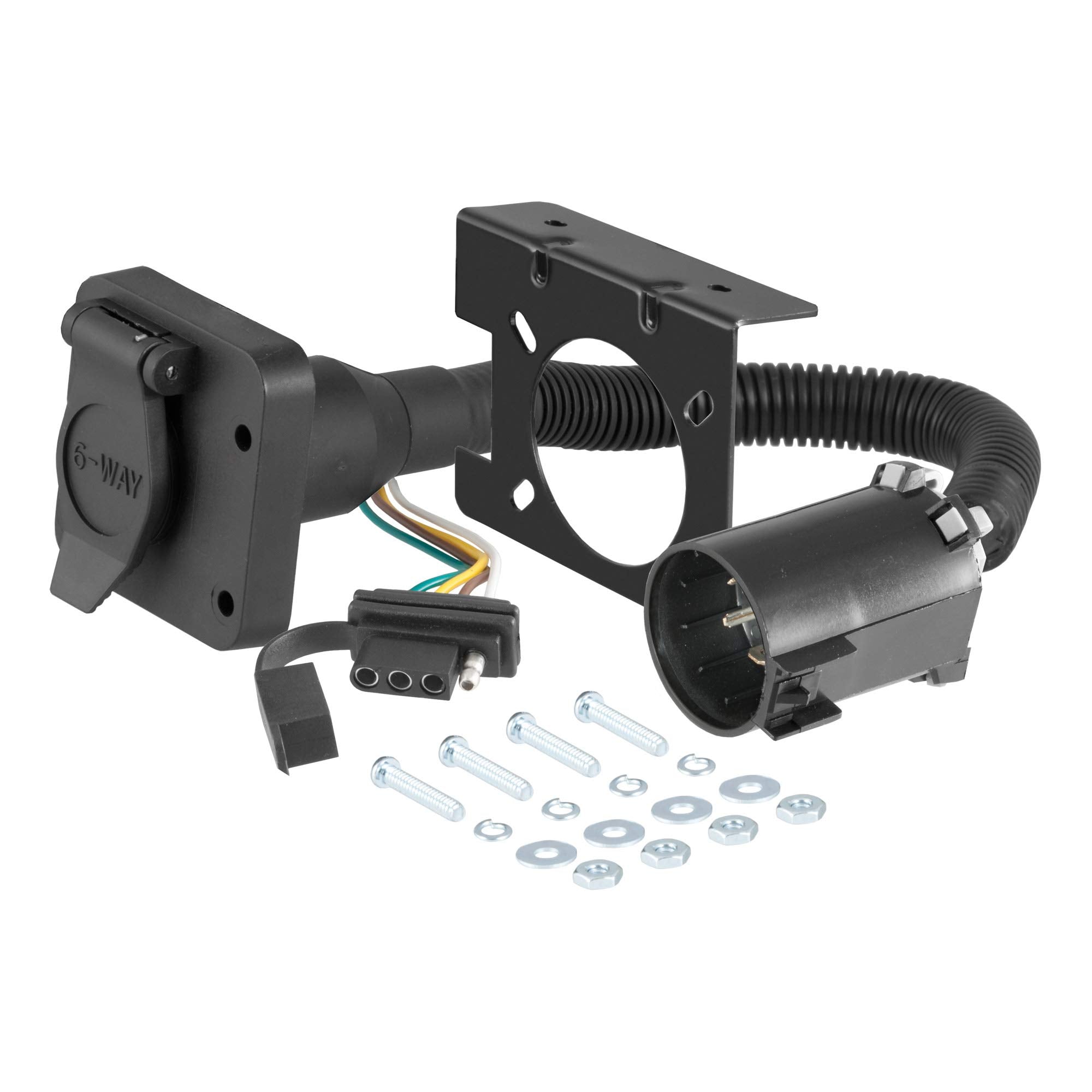 CURT Dual-Output 55664 Vehicle-Side 6-Pin, 4-Pin Connectors, Factory Tow Package and USCAR Socket Required