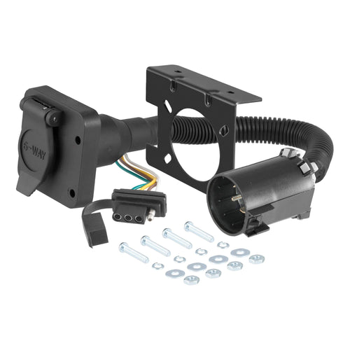 CURT Dual-Output 55664 Vehicle-Side 6-Pin, 4-Pin Connectors, Factory Tow Package and USCAR Socket Required