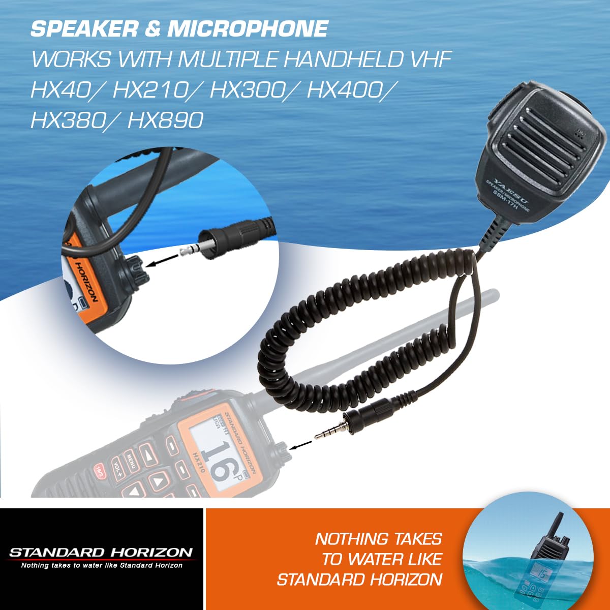 Compact Speaker Microphone Standard Horizon, Black (SSM-17H)