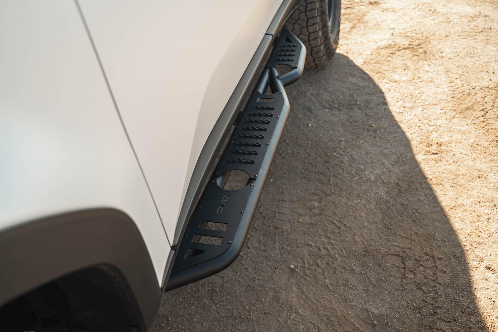 DV8 Offroad Side Steps OE Plus for 2024+ Toyota Land Cruiser | Anti-Slip Design | Protection from Light Trail Debris | Retains OEM Ground Clearance | Fully Bolt-On | Powder Coated