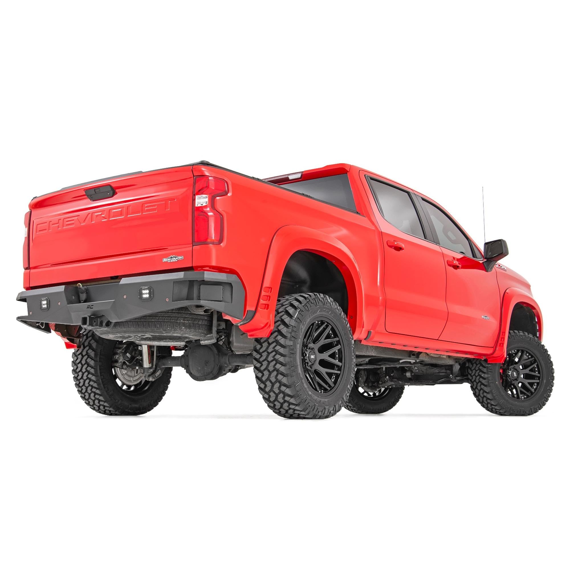 One-Piece Rough Country 95 Series Aluminum Wheel - 20x10, 8x180mm Bolt Pattern, 19mm, Gloss Black for Jeeps, Trucks, SUV