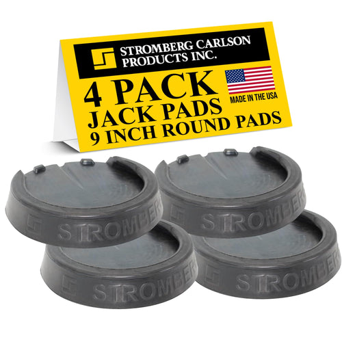Stromberg Carlson Leveling Jack Pads RV - Durable Rubber Blocks for Leveling, Anti-Slip Jack Pads for RVs and Campers, Protects Against Rust Stains, Non-Slip Design, 9 Inch Round Foot Pads, 4 Pack