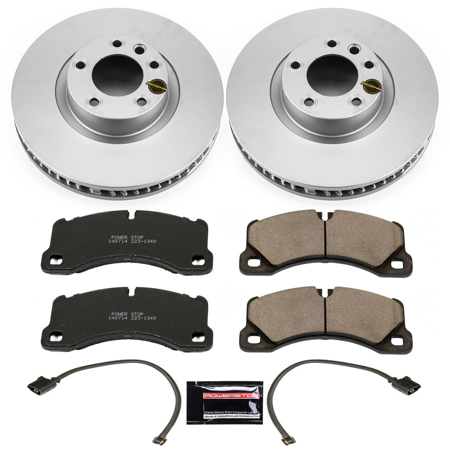 Power Stop CRK6042 Z23 Evolution Sport Front Geomet Coated Brake Kit For Porsche Cayenne 2011-2012, Volkswagen Touareg 2011-2015 [Model Specific]