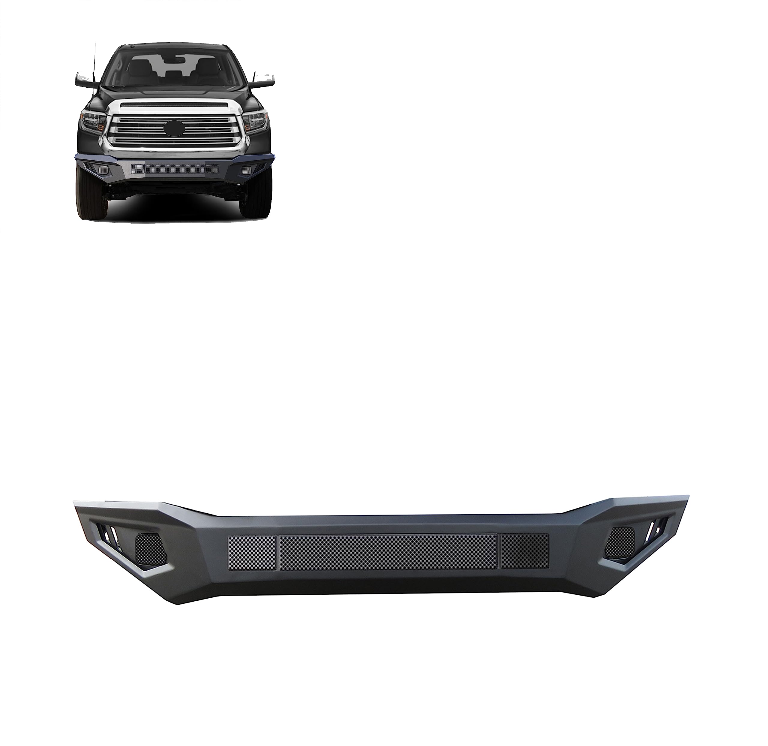 Armour II Heavy Duty Black Horse Front Bumper Matte Black Compatible with 2014-2021 Toyota Tundra-AFB-TU19-BU