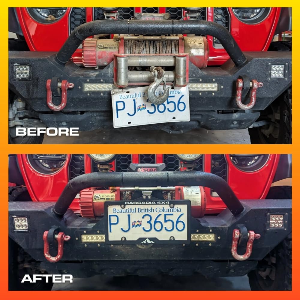 Winch License Plate Mounting System Cascadia 4x4 Flipster V3 | Hawse, Roller, Recessed Fairlead