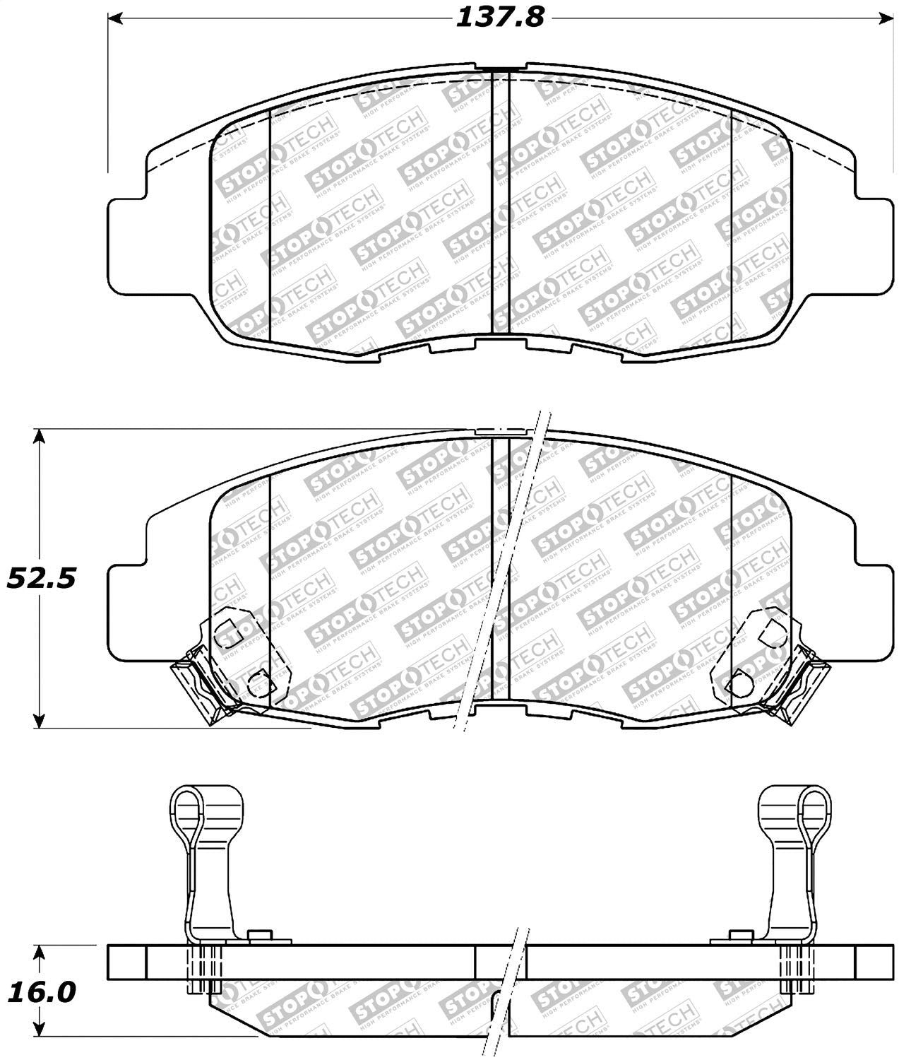 Brake Pads StopTech 305.07640 with Hardware Street Select