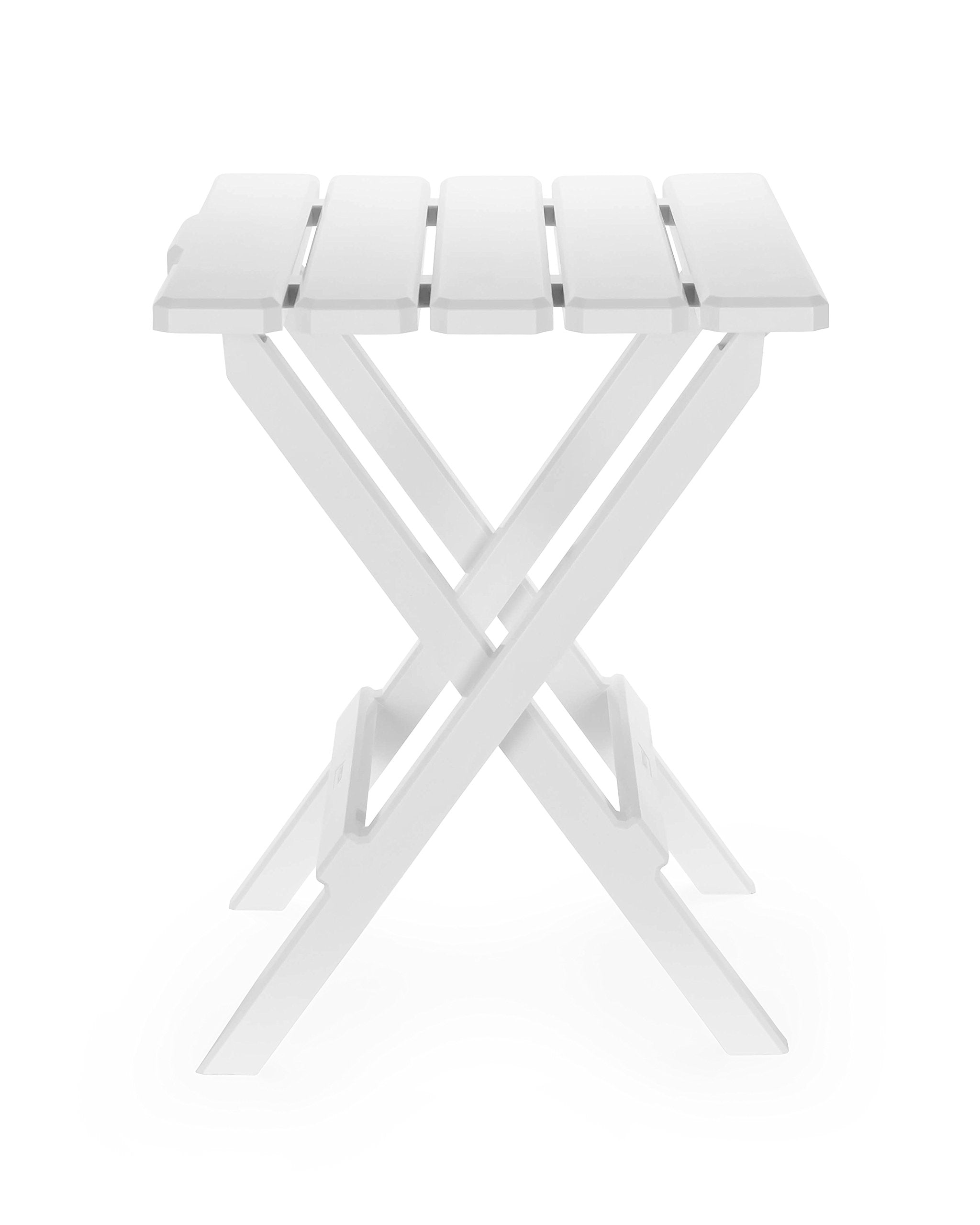 Camco 51685 Adirondack White Portable Outdoor Folding Side Table, Perfect for The Beach, Camping, Picnics, Cookouts and More, Weatherproof and Rust Resistant