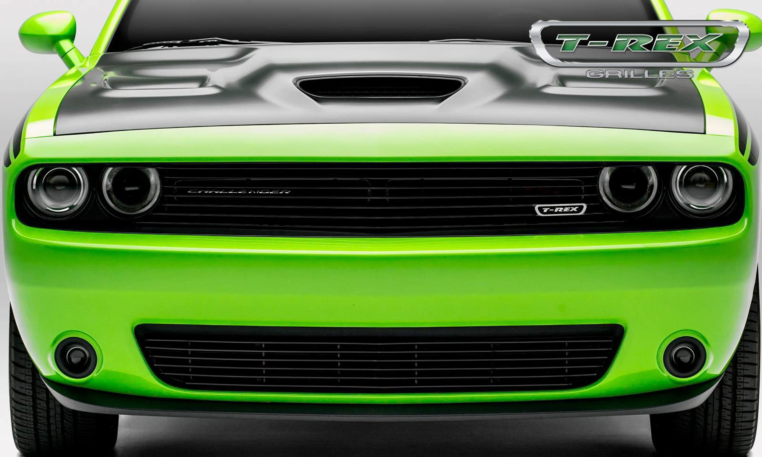 2015-2022 Challenger T-Rex Grilles Laser Billet Grille, Black, 1 Pc, Overlay - PN #6214181