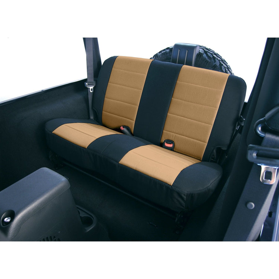 13261.04 Rugged Ridge Seat Cover, Rear, Neoprene Tan; 97-02 Jeep Wrangler TJ