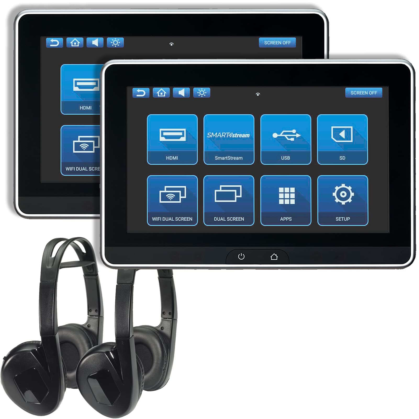Dual 10.1" Audiovoxx AMAVXSB10UHD2 Rear-Seat Entertainment System w/DVD Player