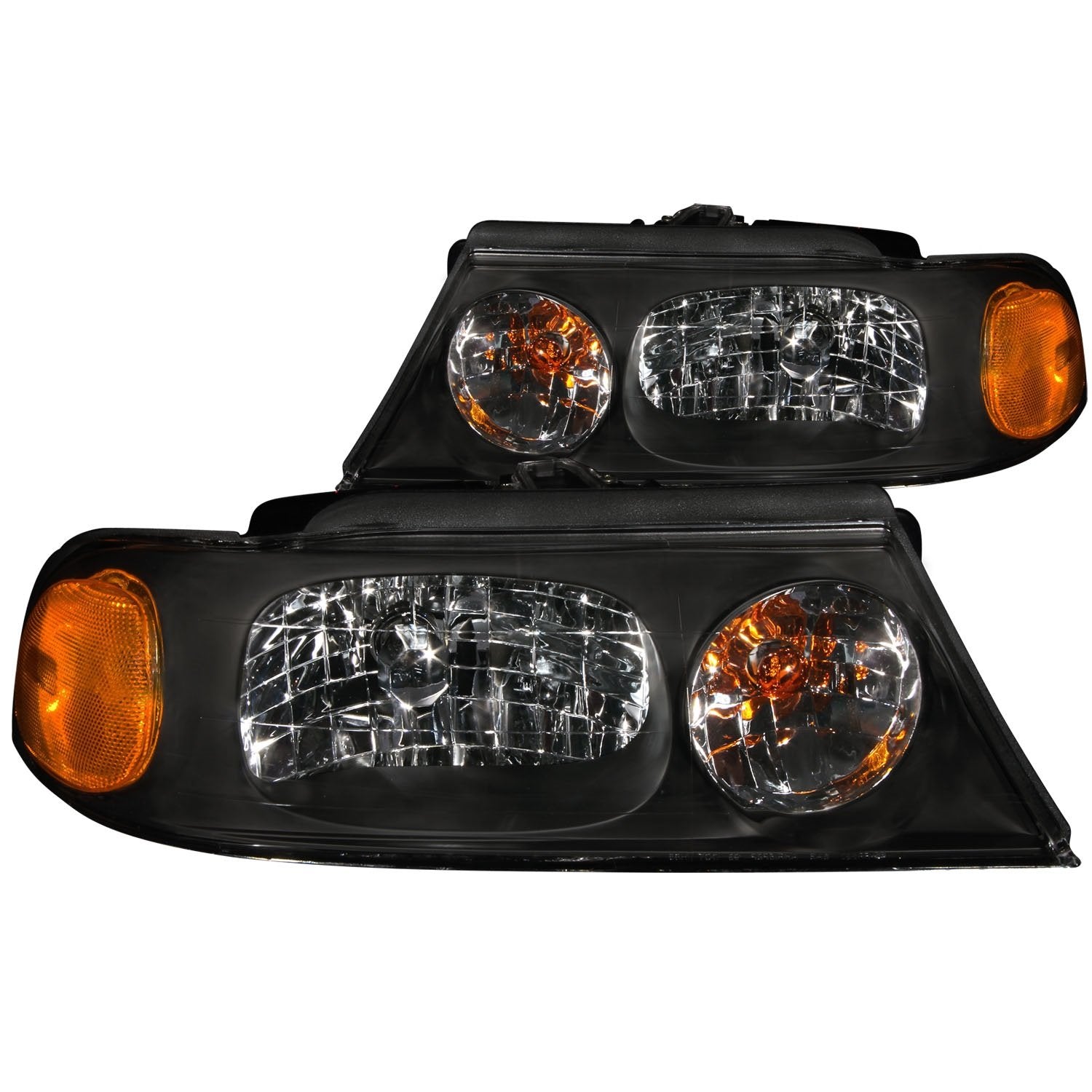 Lincoln Navigator Anzo USA 111046 Crystal Black Headlight Assembly - (Sold in Pairs)