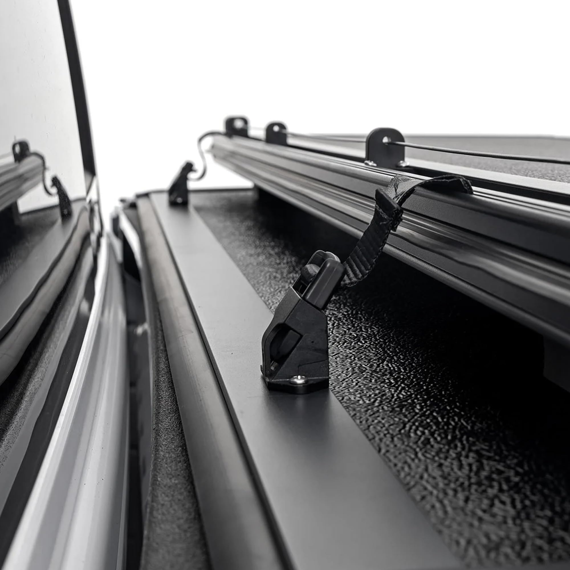 Rough Country Tonneau Cover Hard Tri-Fold for RAM 1500 (2019-2026) - Low-Profile Aluminum Truck Bed Cover, Fits 6'4 Bed (76.3") w/o Rambox
