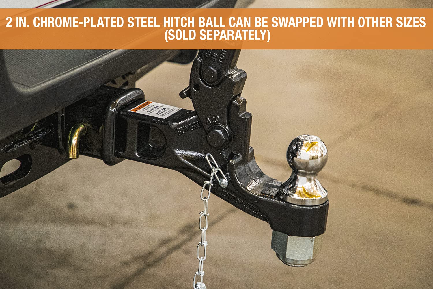 10 Ton Buyers Products Combination Hitch - 2-1/2 Inch Receiver, 2 Inch Ball