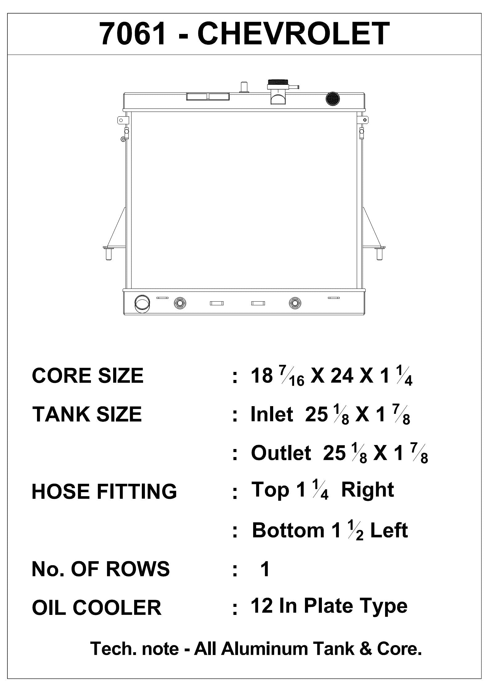 High Performance CSF Radiator 7061