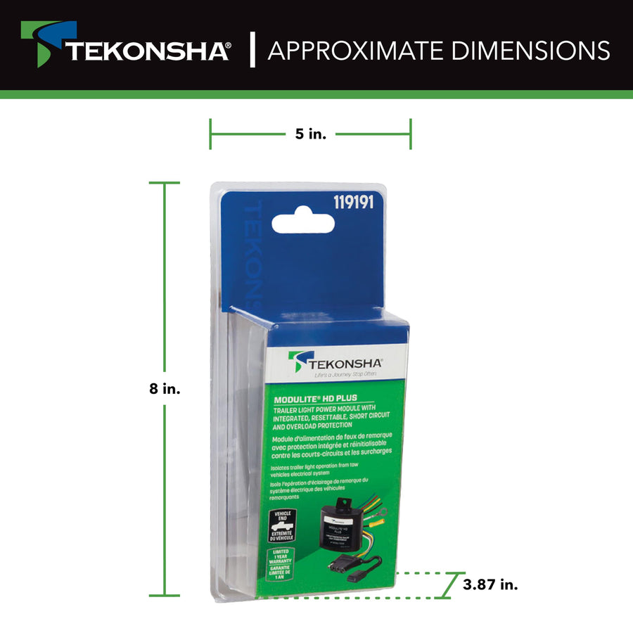 Tekonsha ModuLite HD Plus Protector 119191 w/Integrated Circuit & Overload Protection Trailer Light Power Module & Installation Kit, Can be used on a 2 wire or 3 wire system