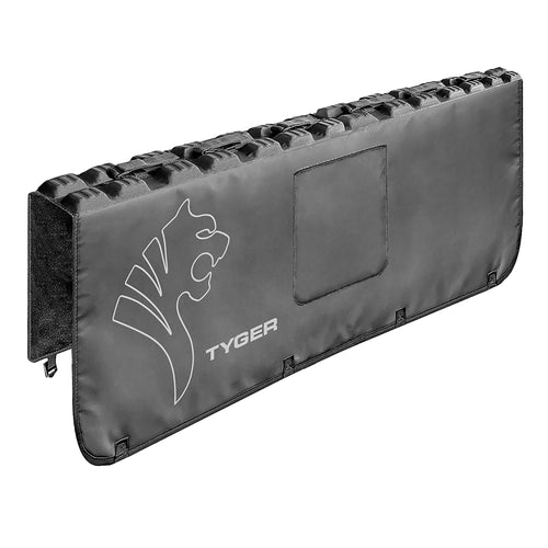 Tyger Auto Tailgate Pad Universal Carrier Holds up to 6 Bikes|Large Size for Full Size Pickup Trucks|W 60" x H 23" (See Image for Measure Guide)|Flap for Handle and Rear Camera | TG-TP6U1018 , Black