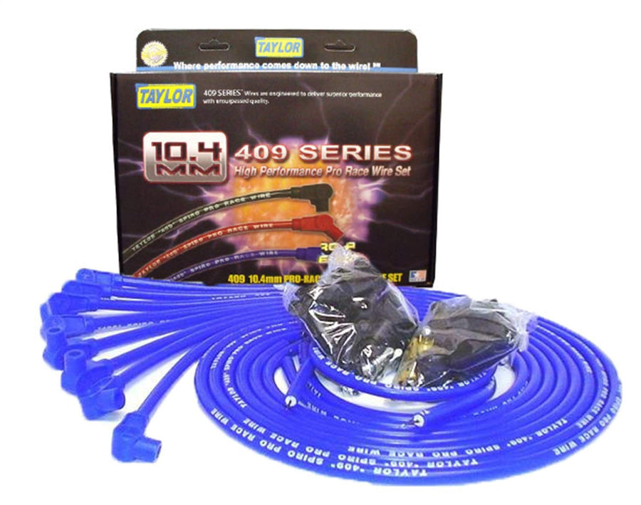 Blue Taylor Cable 79651 10.4mm Universal Fit 8-Cylinder Spiro Pro Race Spark Plug Wire Set