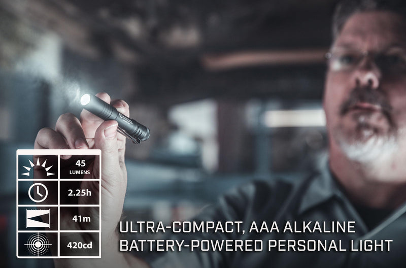 Streamlight MicroStream 66318 45-Lumen Everyday Carry Pocket Flashlight with AAA Alkaline Battery, Black