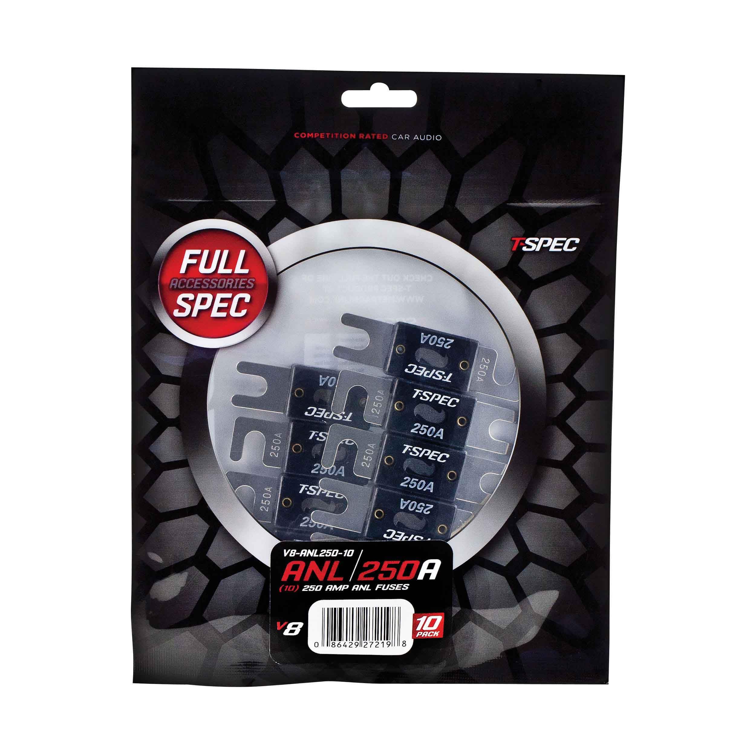 Install Bay 250 Amp ANL Fuses - ANL250-10 (10 Pack), Black