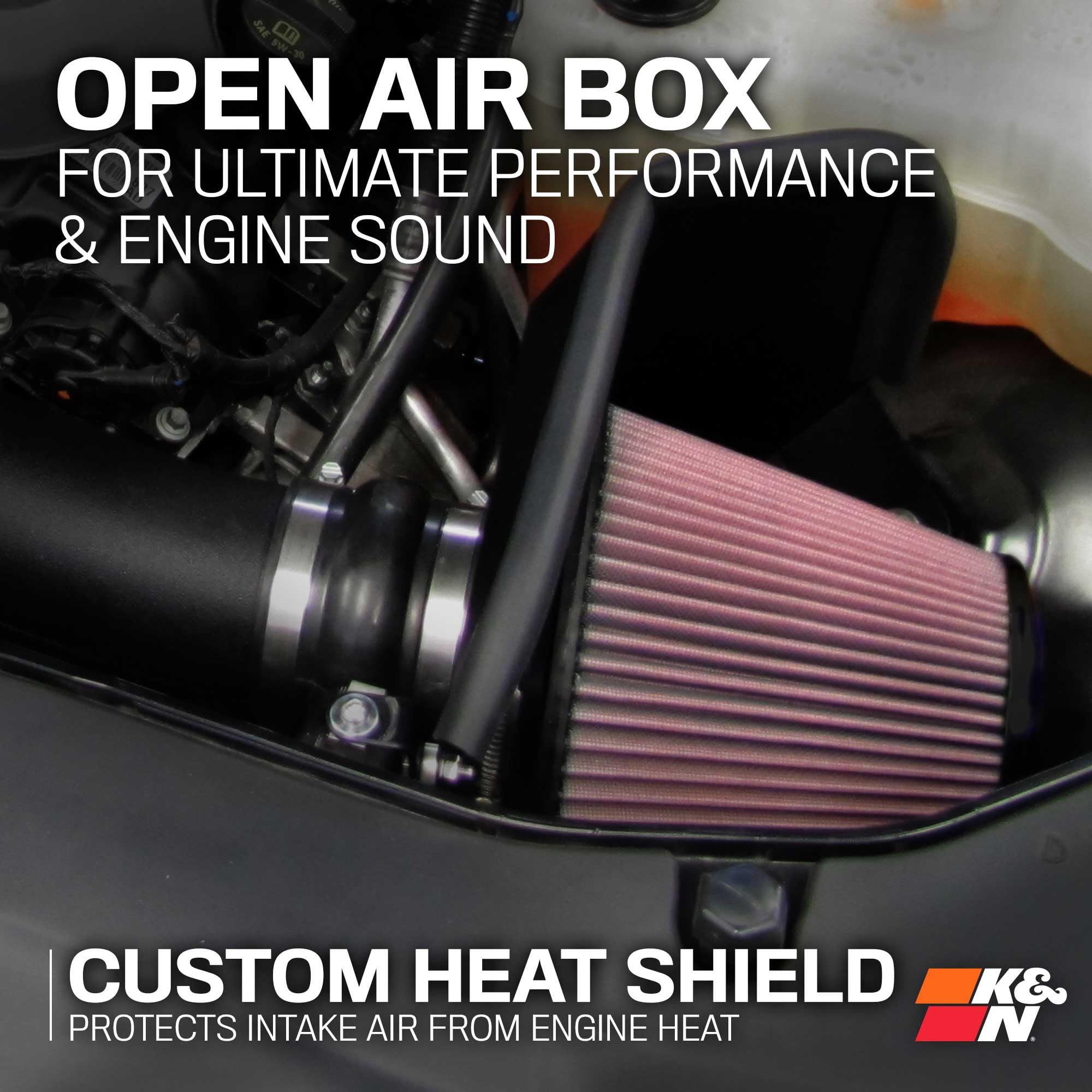 K&N Cold Air Intake System: High-Flow Air Filter, Acceleration & Increase Performance: Compatible with 2011-2023 CHRYSLER/DODGE, 300, 300C, Challenger, Charger, 63-1564