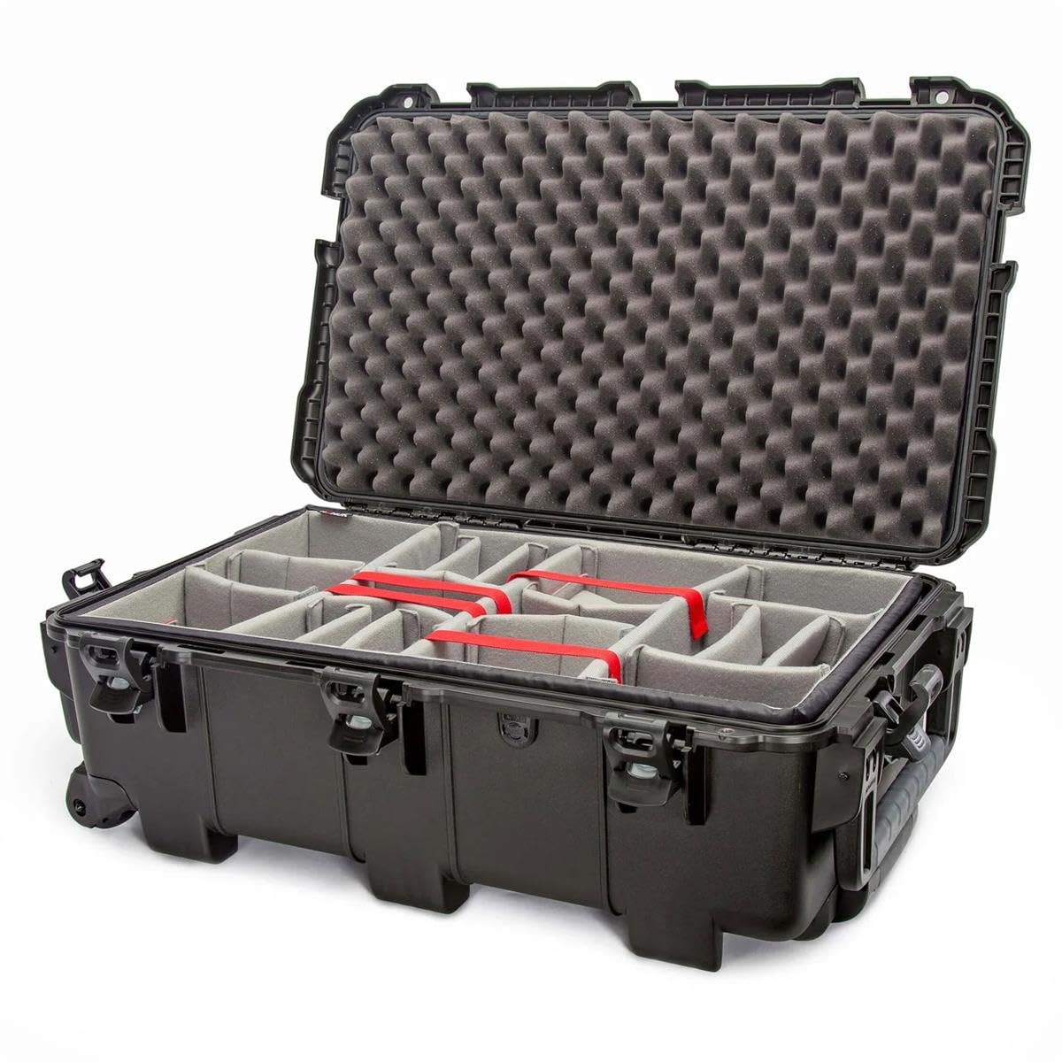 Wheeled Nanuk 962 Waterproof Hard Case with Padded Divider, Black