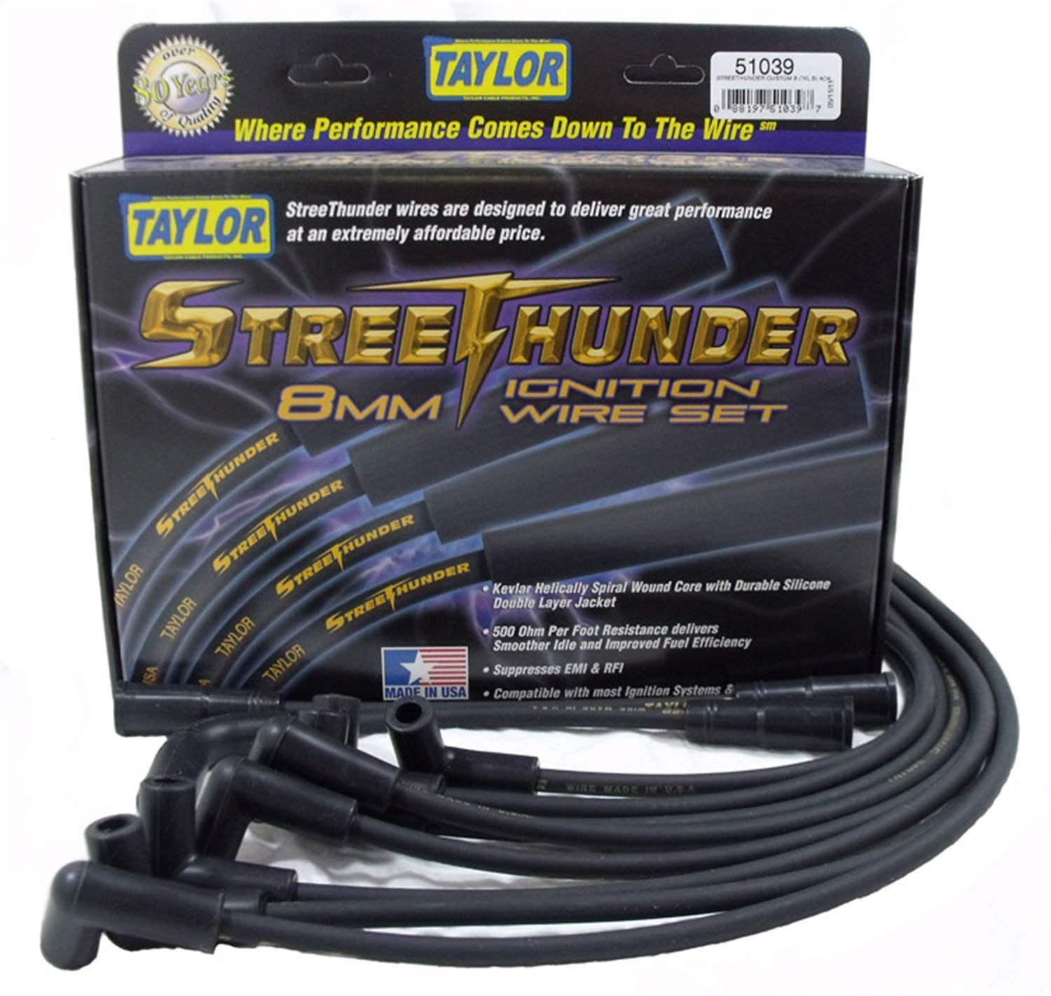Streethunder Taylor Cable 51039 custom 8 cyl black