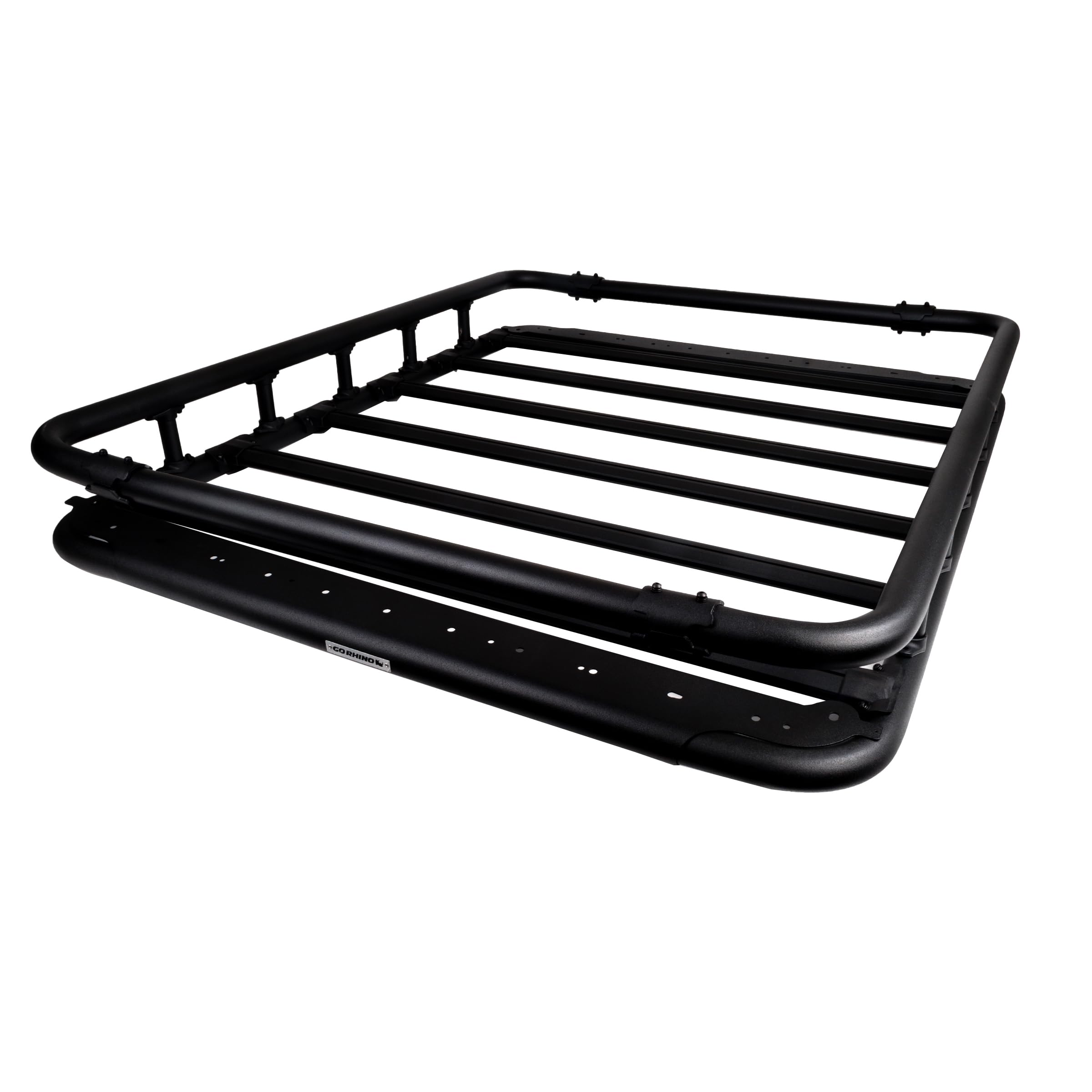 Go Rhino 500 SRM Flat Platform Roof Rack w/Quad-Rail & Clamps | Aluminum, Textured Black, L: 65" x W: 52" | 5935463T | Mounts to Most Cross Bars