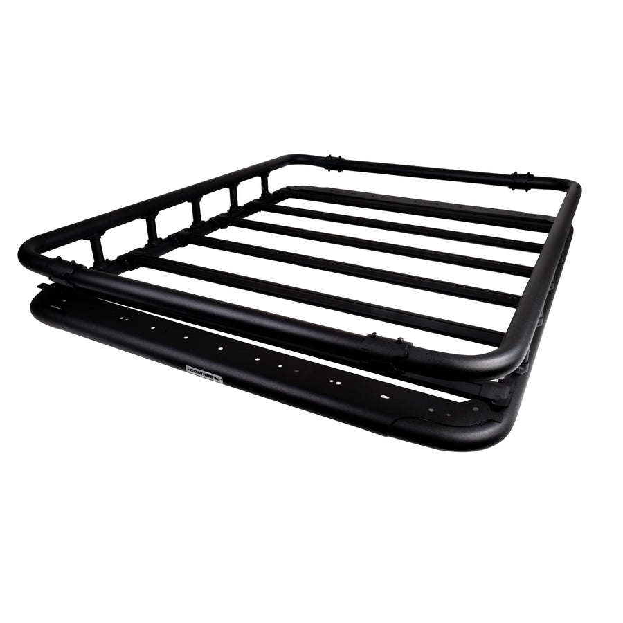 Go Rhino 500 SRM Flat Platform Roof Rack w/Quad-Rail & Clamps | Aluminum, Textured Black, L: 65" x W: 52" | 5935463T | Mounts to Most Cross Bars