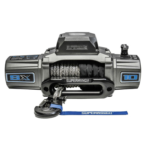 SX10SR Superwinch 1710201 12V DC Winch 10,000 Lb/4,536 Kg Single Line Pull With Hawse Fairlead, 3/8in X 80ft Synthetic Rope, Corded Handheld And Wireless Remote