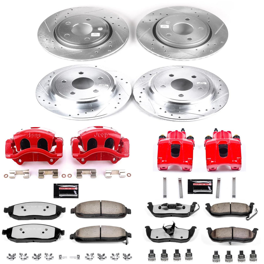 Power Stop Z36 KC2220A-36 Truck & Tow Front and Rear Brake Kit-Brake Rotors, Brake Pads & Calipers For Jeep Commander 2006-2010, Jeep Grand Cherokee 2005-2010 [Model Specific]