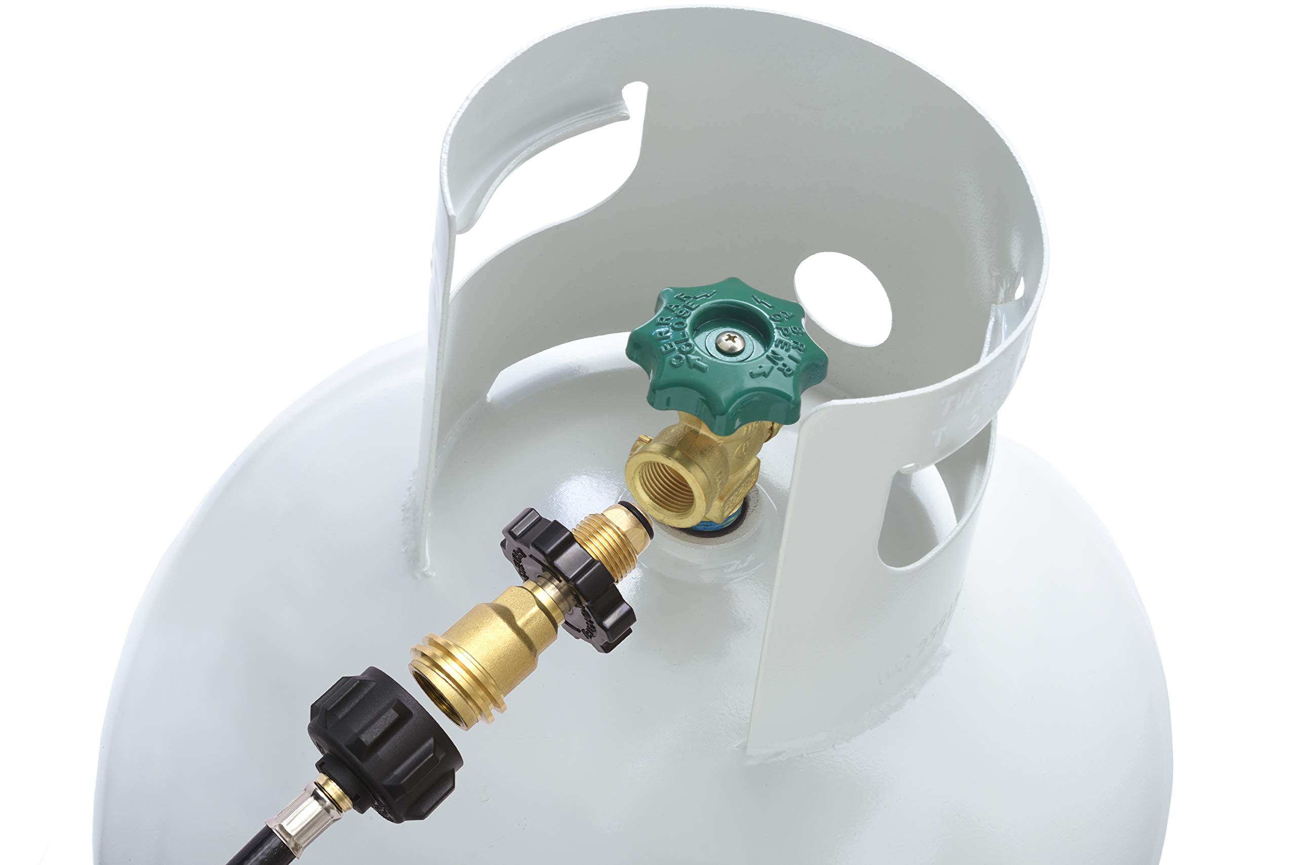 Flame King Propane Tank Adapter QCC1 to POL Type Converts Propane Tank from Old to New Connection