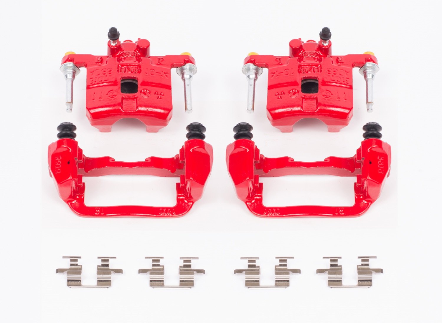 Power Stop S2066 Rear Pair of High-Temp Red Powder Coated Calipers For Subaru Forester 1998-2003, Subaru Impreza 1999-2003 [Model Specific]
