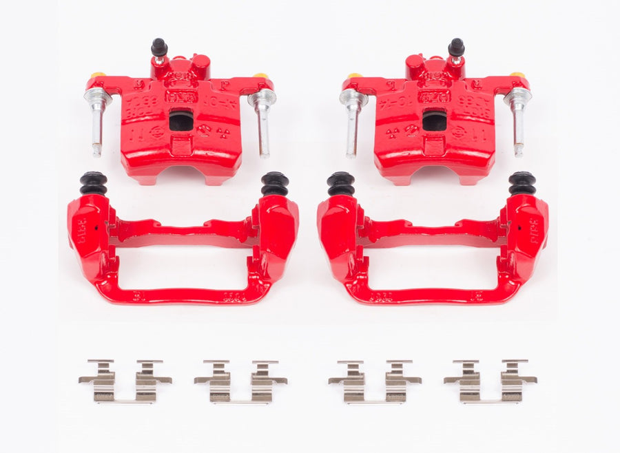 Power Stop S2066 Rear Pair of High-Temp Red Powder Coated Calipers For Subaru Forester 1998-2003, Subaru Impreza 1999-2003 [Model Specific]