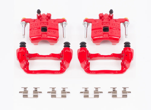 Power Stop S2066 Rear Pair of High-Temp Red Powder Coated Calipers For Subaru Forester 1998-2003, Subaru Impreza 1999-2003 [Model Specific]