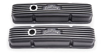 Edelbrock Valve Cover 41433 For Use w/59 Through 86 Small Block Chevy 1 Oil Hole Black Finish